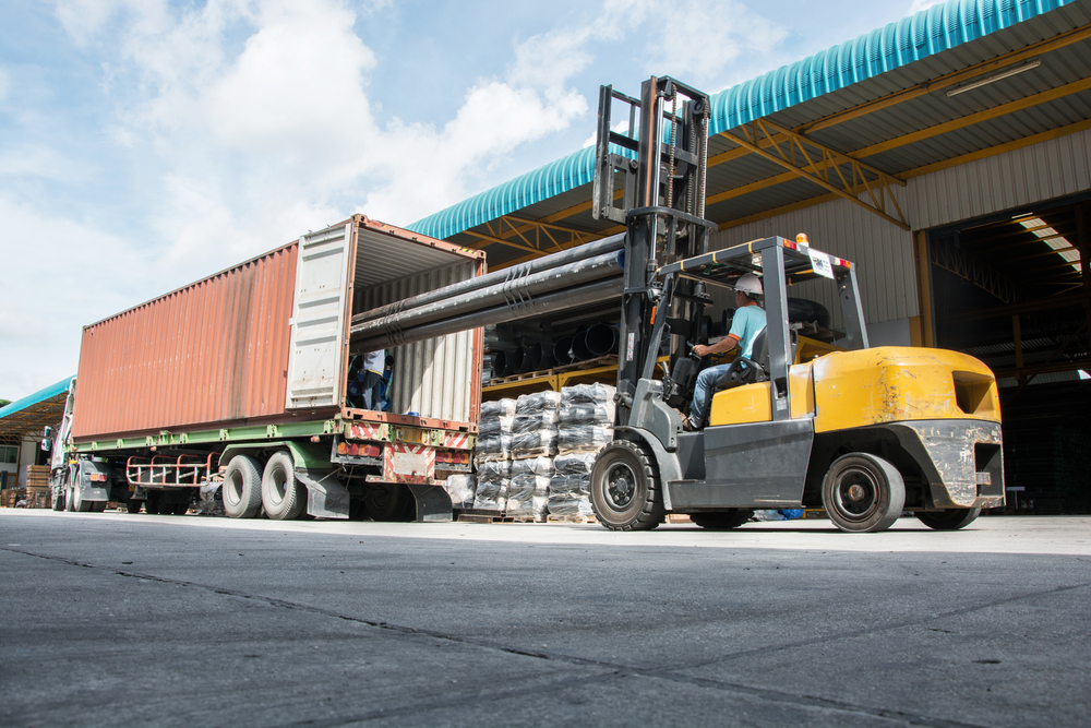 Warehouse with a truck